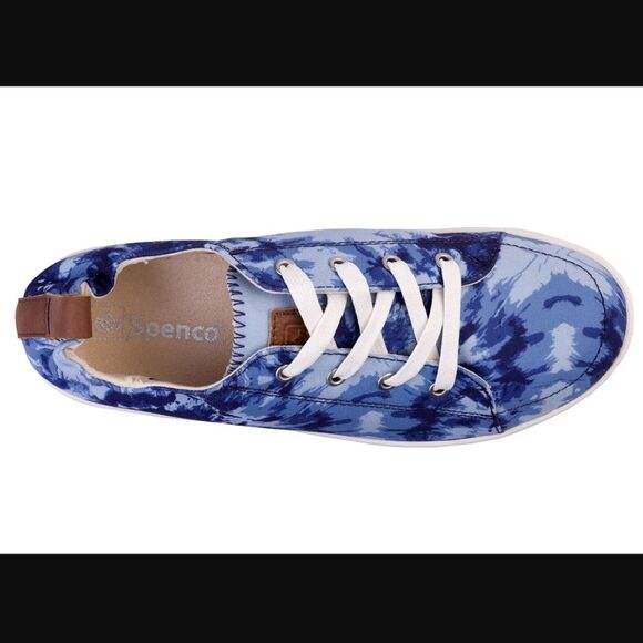Spenco Santa Clara Tie Dye Classic Sneakers Tennis Shoe Blue Size 9 EU 39.5 Wide - Picture 1 of 14